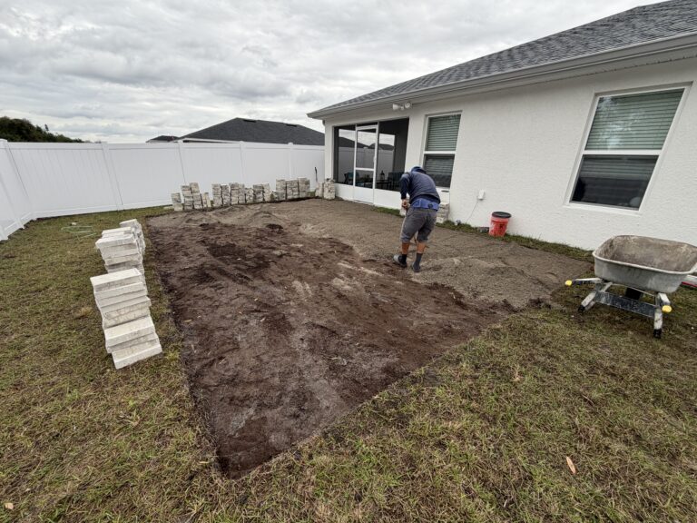 Before Paver Installation and Patio Seating Area