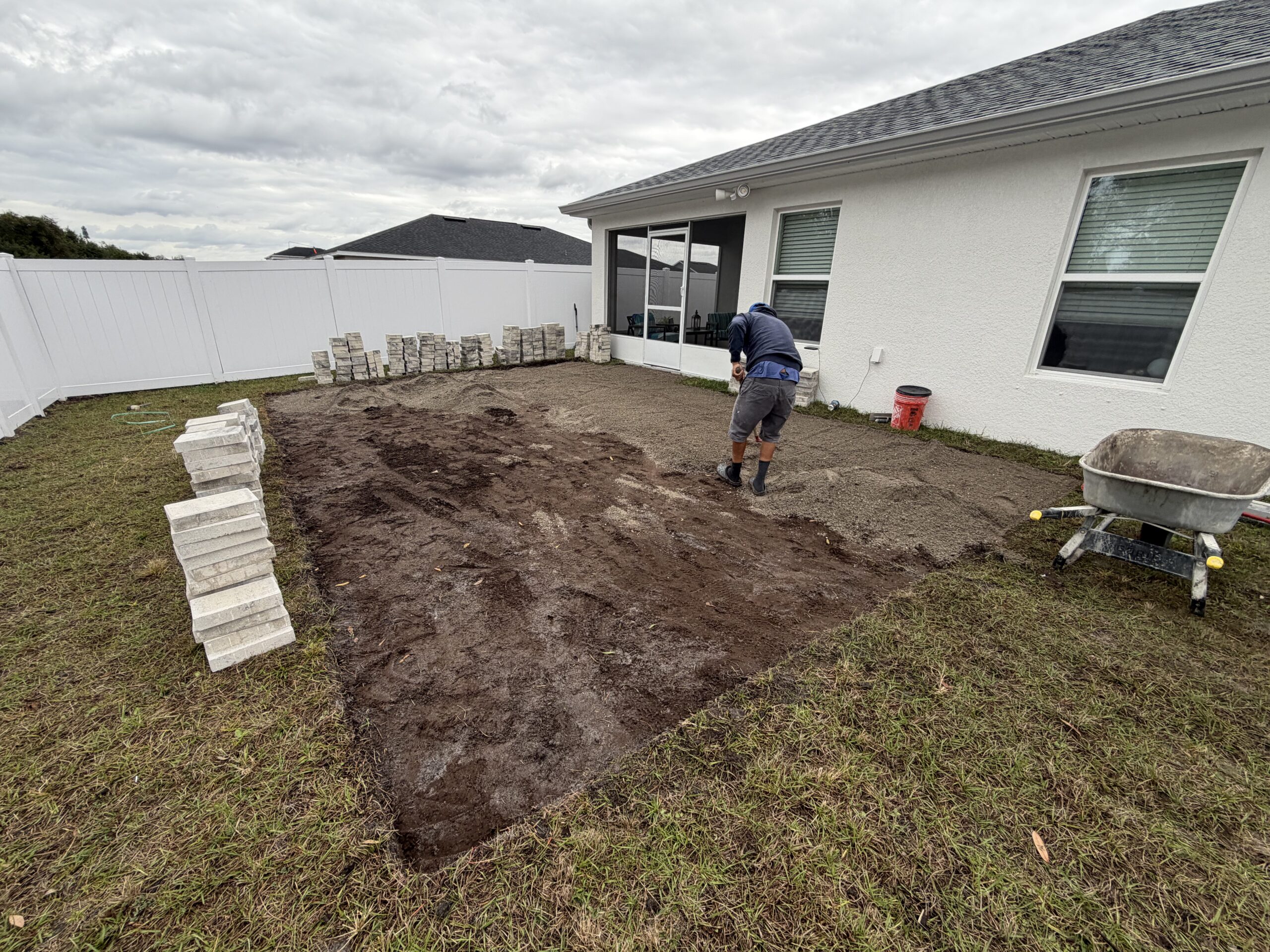Before Paver Installation and Patio Seating Area